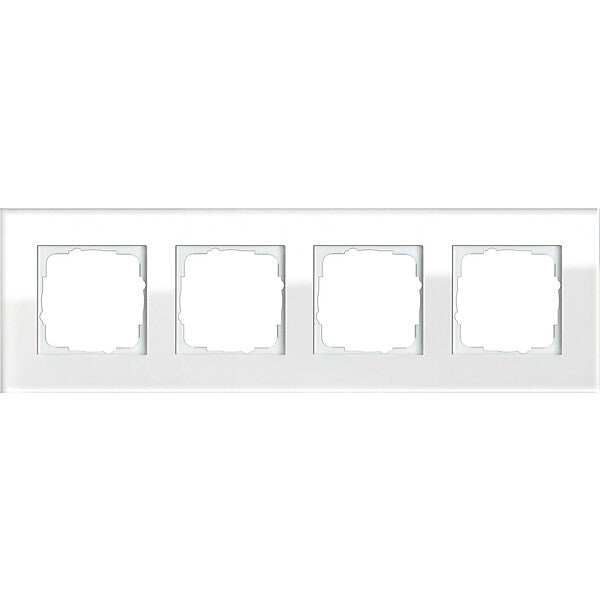 Gira Abdeckrahmen 4f. weissglas 021412